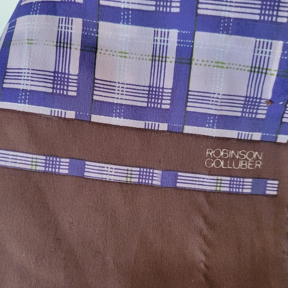Vintage Robinson Golluber Scarf ~ Oblong Purple & Brown ~ Unique & Pretty! - Picture 13 of 16